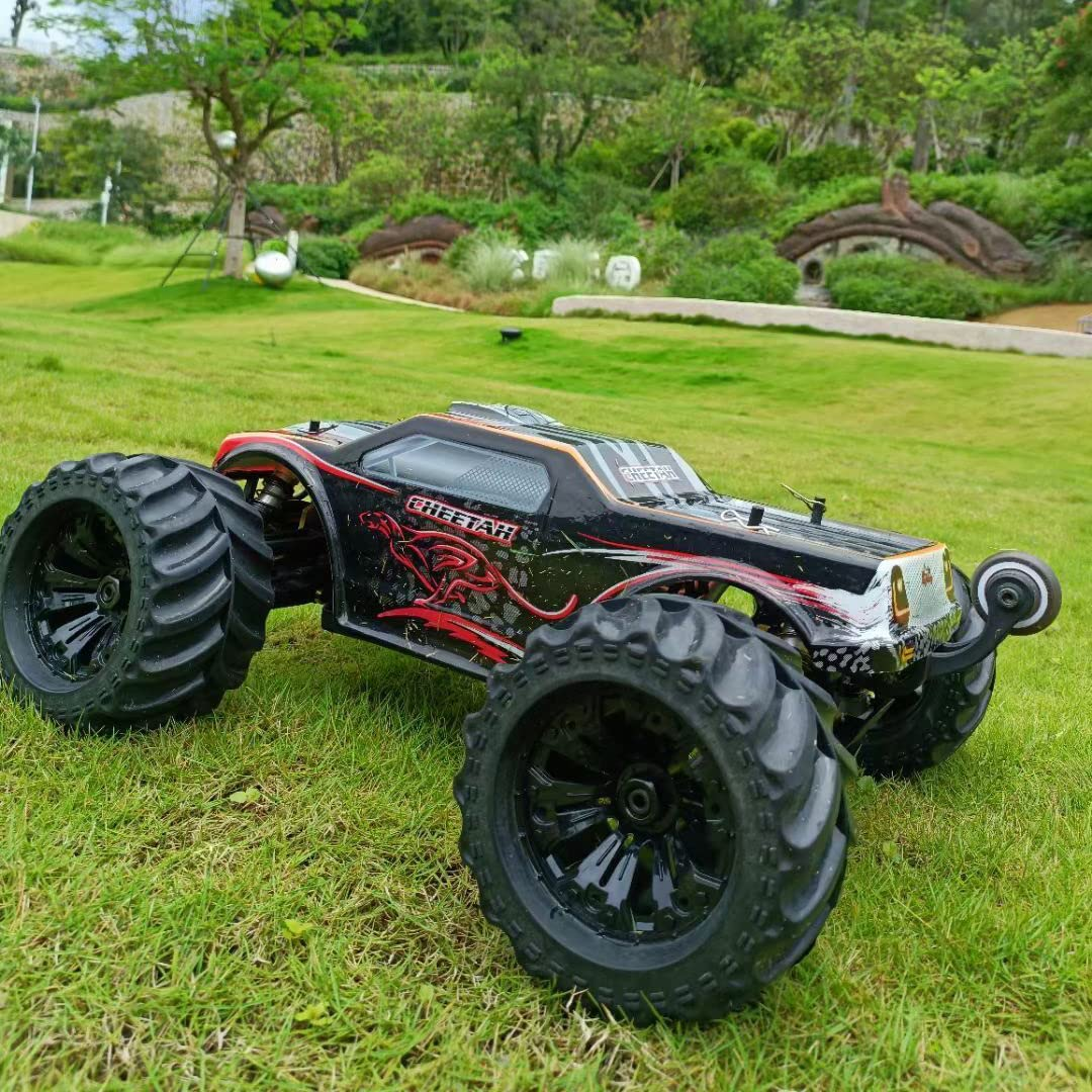 JLBRACINGRC Super Fast 1/10 Scale Cheetah RC Car, 80 KM/H 4WD 2.4GHZ RC Truck 4x4 Off Road RTR Monster Truck IPX7 Waterproof RTR Brushless Electric Remote Control Truck for Adults