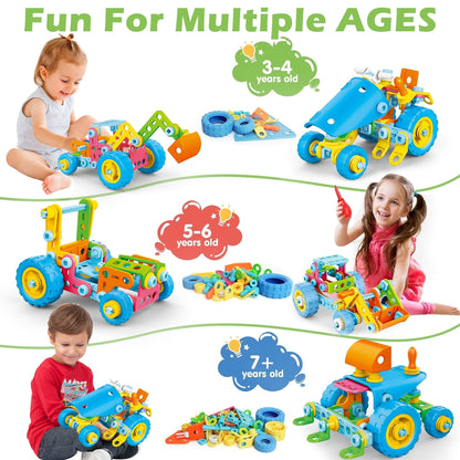 JBeeCtrl STEM Toys for 5 6 7 Year Old Boys Building Toys Blocks Kit Educational Toys Creative Learning Game Engineering Construction Set Christmas Birthday Gifts for 5 6 7 8 Year Old Boys