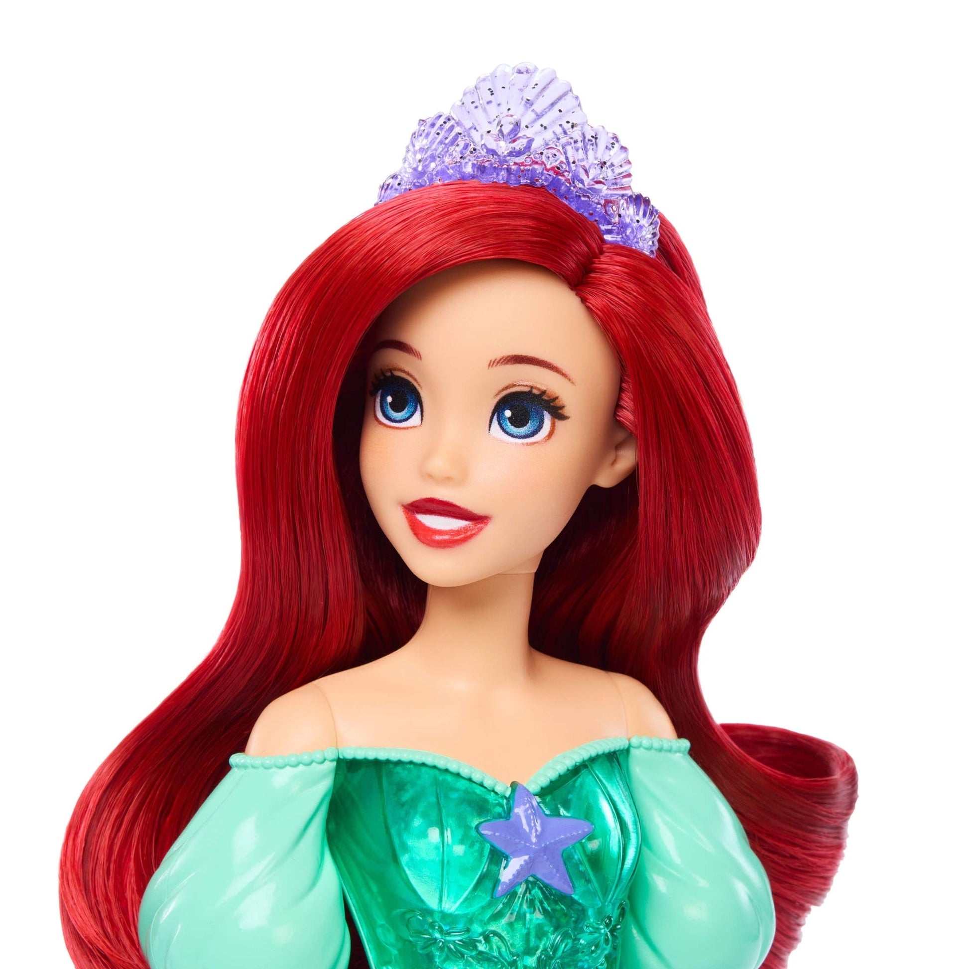 Disney Princess Ariel Fashion Doll with Red Hair, Blue Eyes & Tiara Accessory, Sparkling Look