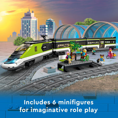 LEGO City Express Passenger Train Set, 60337 Remote Controlled Toy, Gifts for Kids, Boys & Girls with Working Headlights, 2 Coaches and 24 Track Pieces
