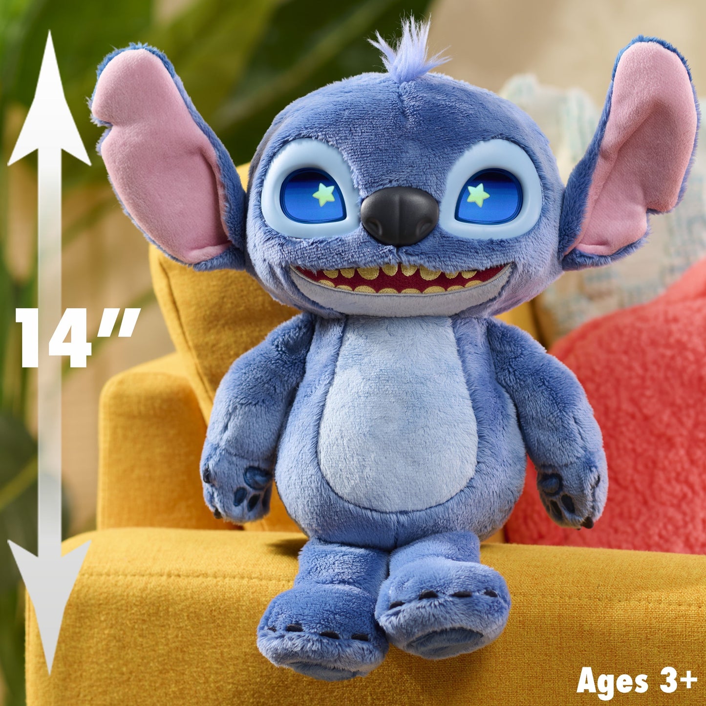 Disney Stitch Many Moods of Stitch Sounds and Phrases Interactive Plush, 14 in, Ages 3 and up