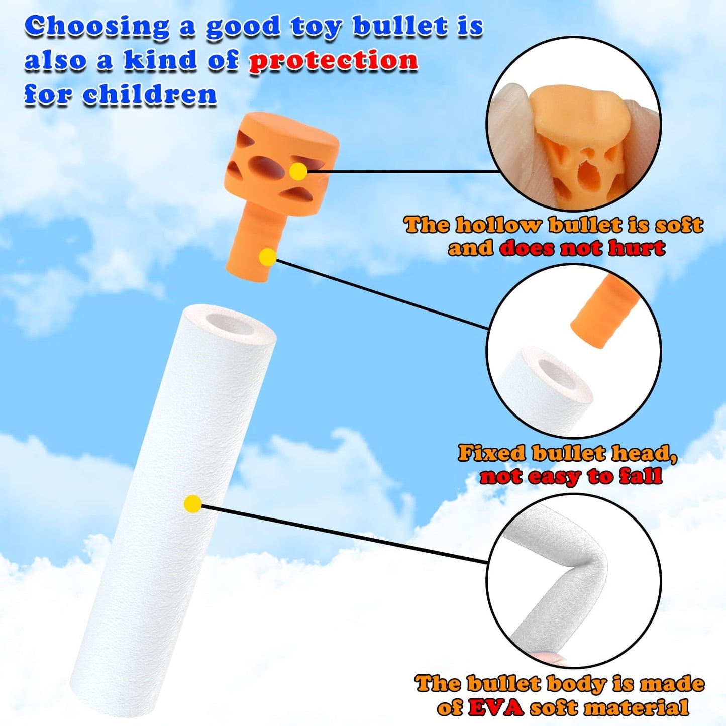 EKIND 500 Pcs Waffles Darts Refill Pack Foam Bullet Compatible for NERF N-Strike Series Blaster (Glow at Dark, White)