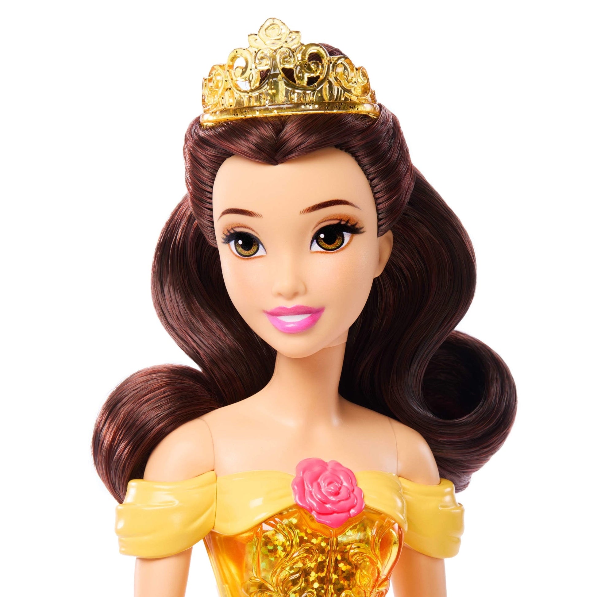 Disney Princess Belle Fashion Doll with Brown Hair, Brown Eyes & Tiara Accessory