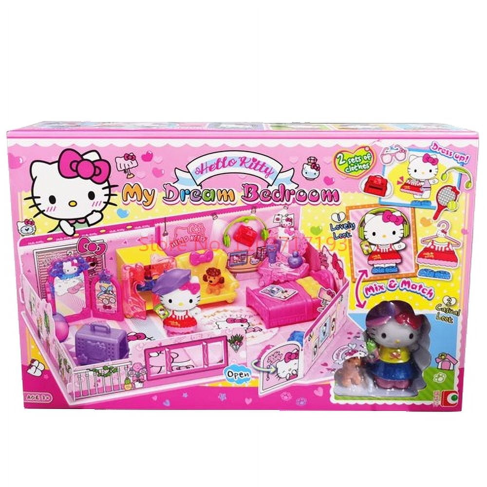 Hello Kitty Figure Urban Facilities Series Fun Toys Luxury duplex villa amusement park Hambur Shop Birthday Gift