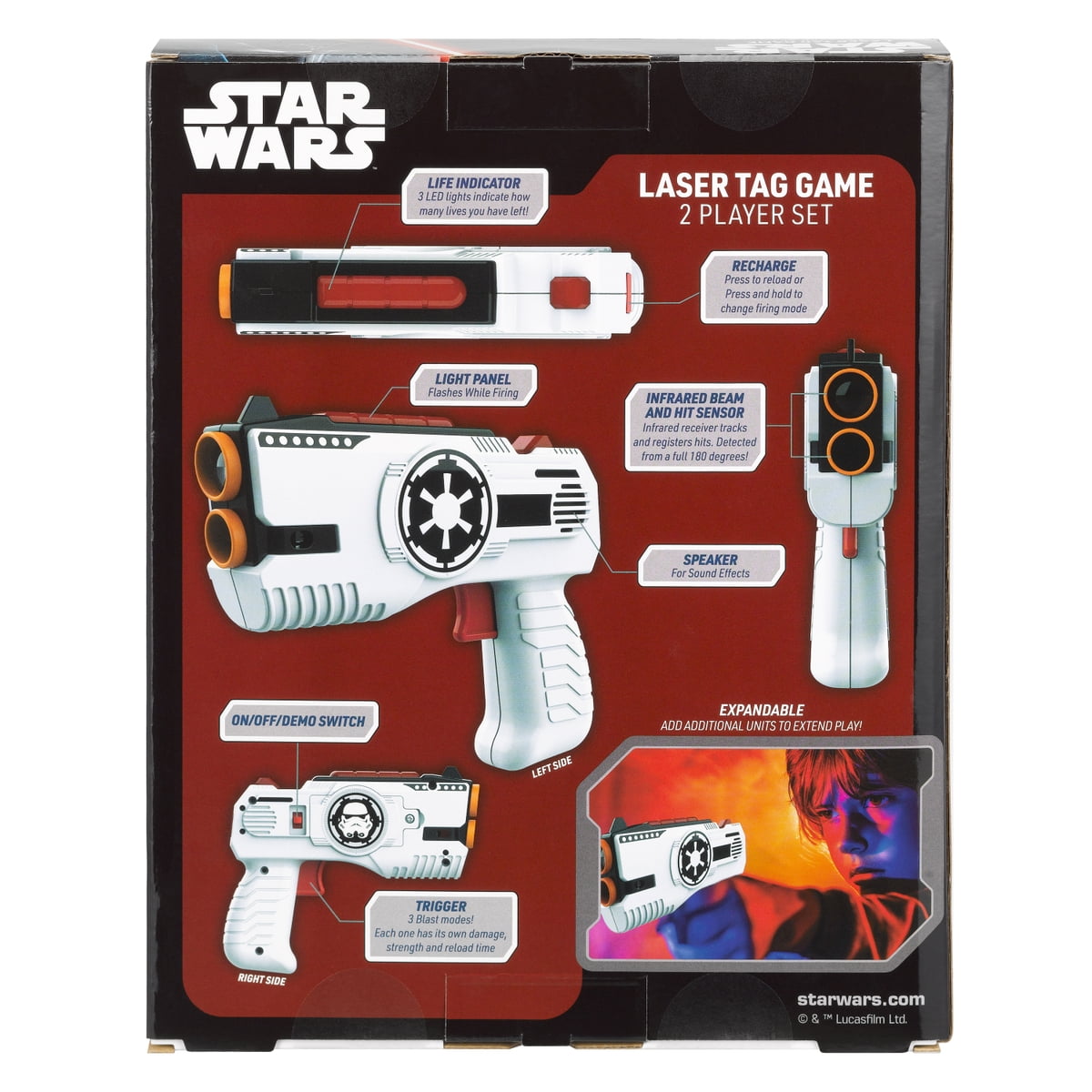 Star Wars Laser Tag Blaster, 2 Player Game, Indoor & Outdoor Use, Children Ages 5+