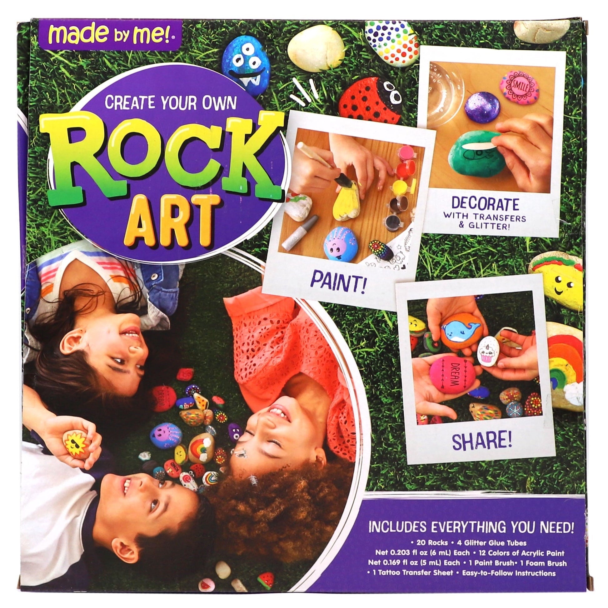 Made by Me Create Your Own Multicolor Rock Art, Boys and Girls, Child, Ages 6+