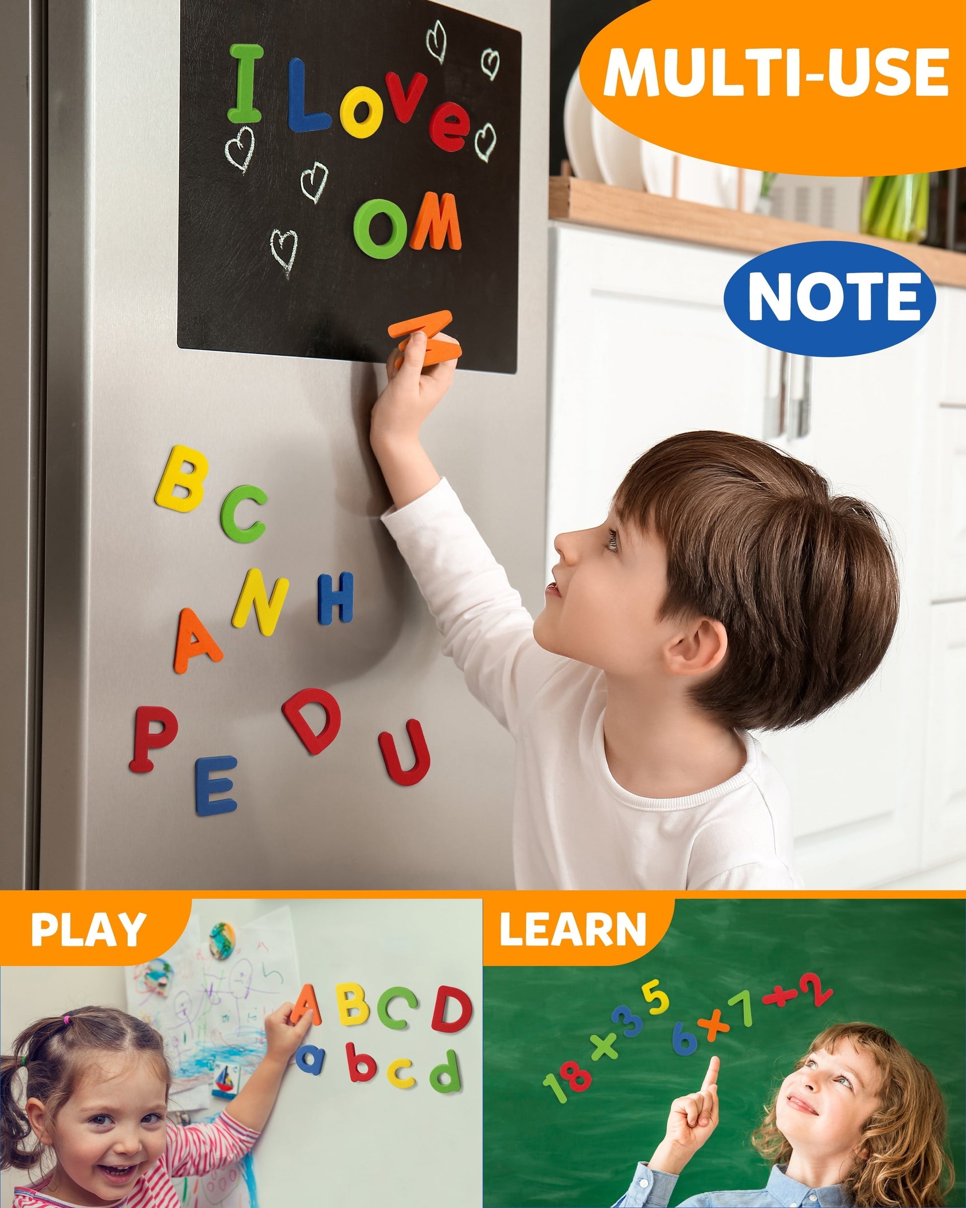 Coogam EVA Fridge Magnetic Numbers and Letters Alphabet Learning Toys for 3 years Old(78 Pieces)