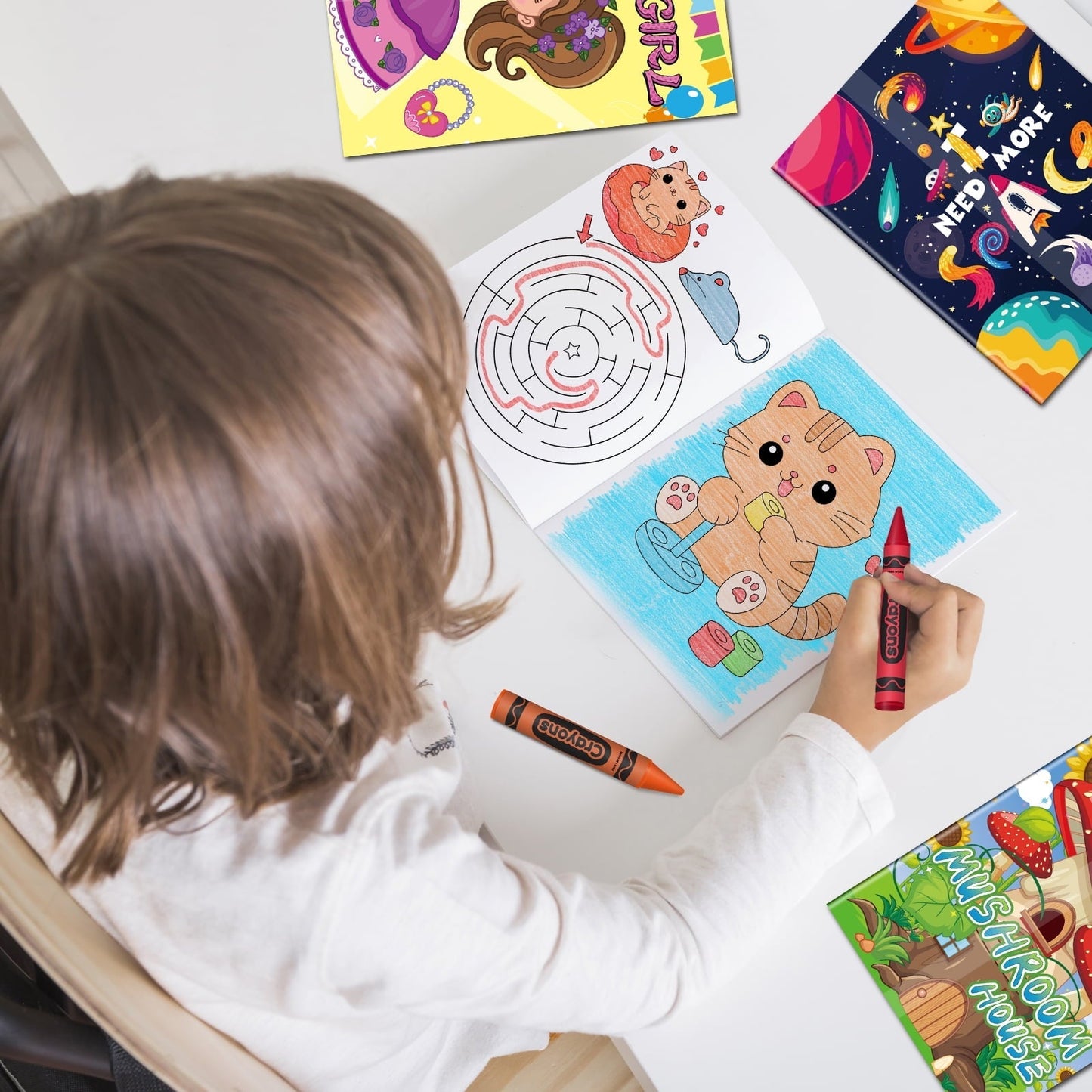 Elfew 20 Coloring Books for Kids Ages 2-4, 20 Crayons, Back-to-School Supplies
