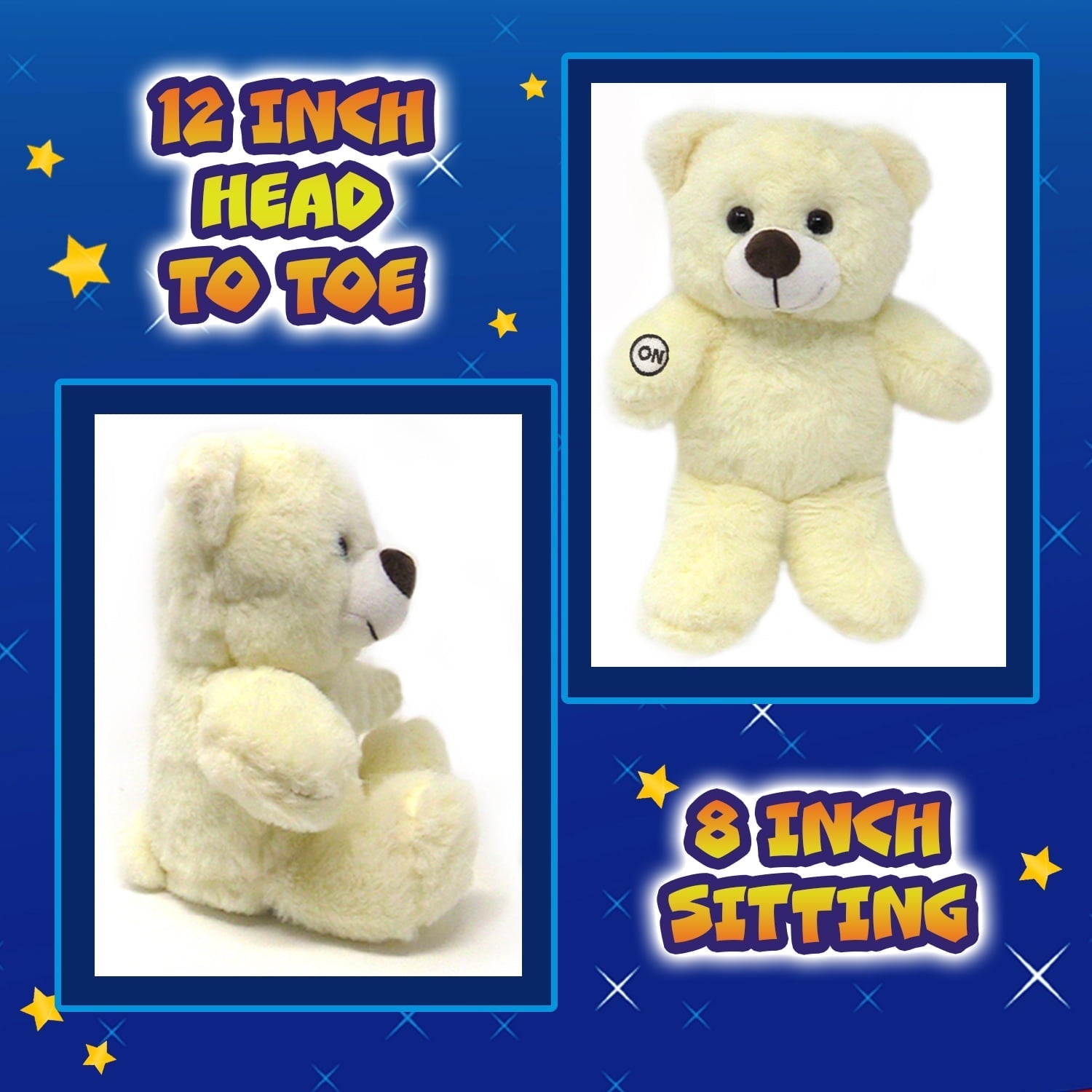 The Noodley Glow 12" Teddy Bear Stuffed Animal Plush Night Light