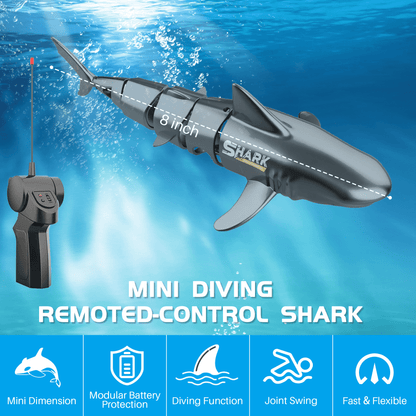 UUGEE Remote Control Shark Toys for Boys Girls, 2.4G Mimi RC Diving Shark Toy Boat Swimming Pool Toys Christmas Birthday Gifts for Kids Age 6+