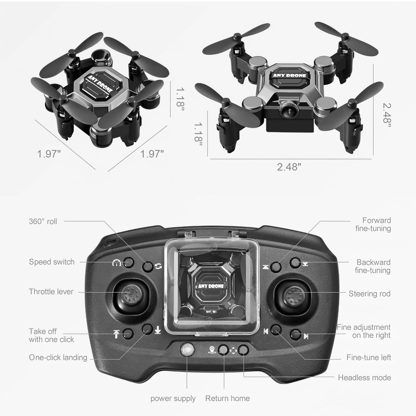 HNH 4K Mini Foldable Drone for Kids, Drone with Camera, RC Drone with Altitude Hold 3D Flips and Headless Mode Easy to Fly
