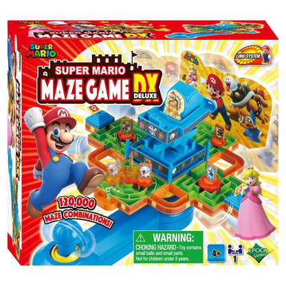 Epoch Games Super Mario Maze Game DX, Tabletop Skill and Action Game with Collectible Super Mario Action Figures