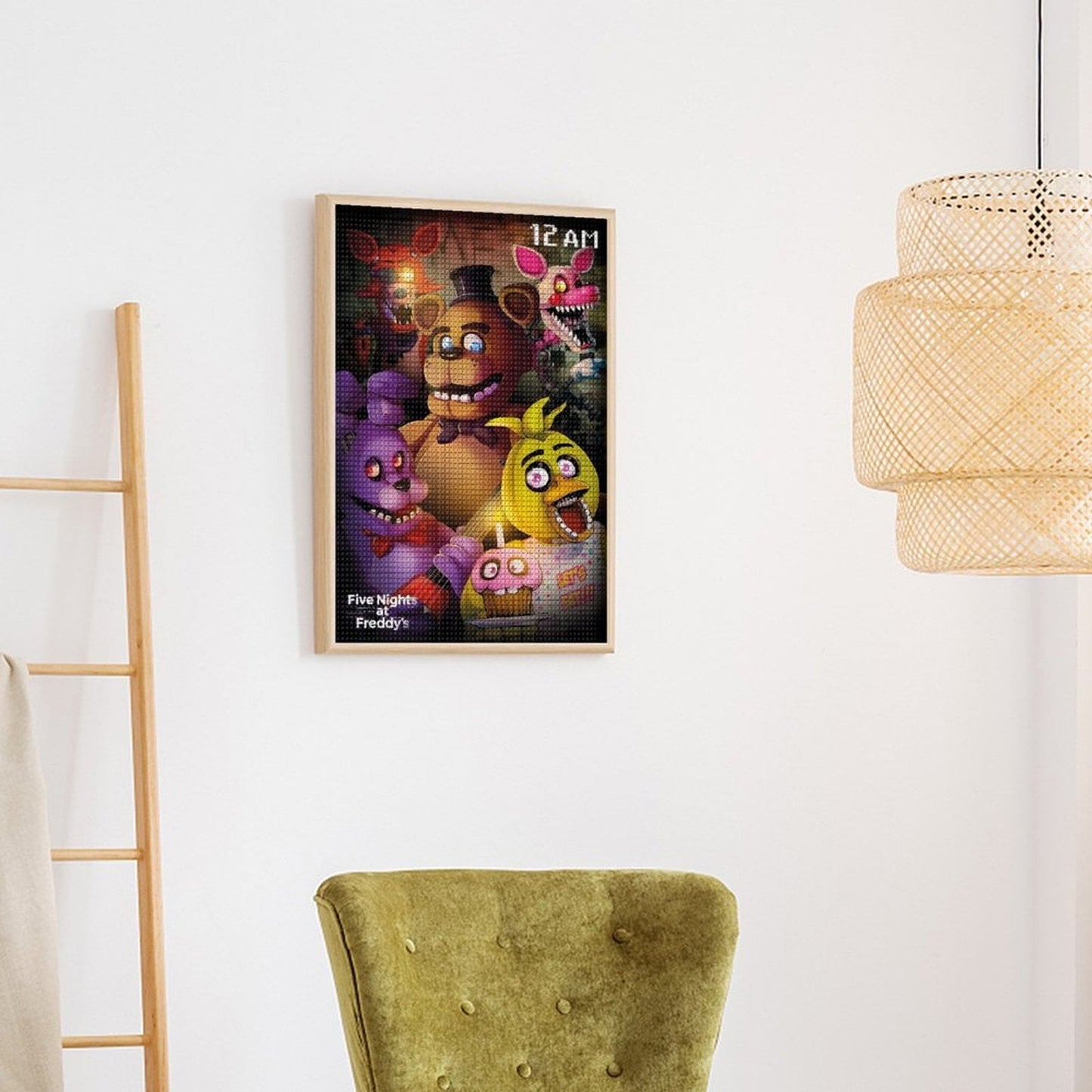 Diamond Painting Set Five Nights At Freddy's FNAF Diamond Art Painting with Diamond DIY Set for Bedroom Living Room Bathroom Wall Decoration 8"x12"