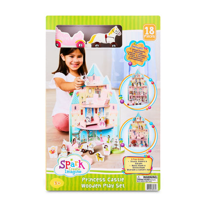 Spark Create Imagine Wooden Princess Castle Play Set for Ages Three Years and Older