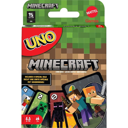 UNO Minecraft Card Game for Kids and Families, 2 to 10 Players, Ages 7 and Up (Pack of 2)