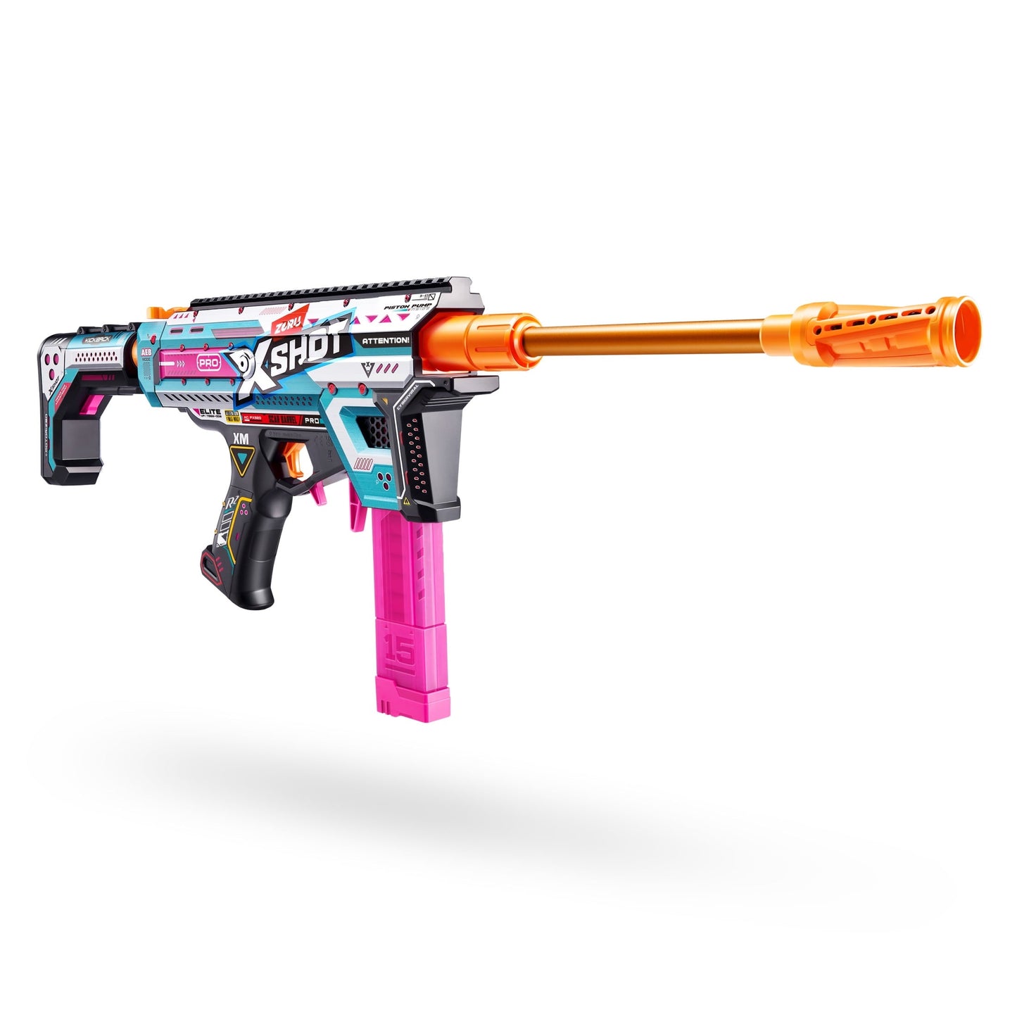 XSHOT Pro Motorized Piston Pump AEB (40 Darts) Motorized Outdoor Foam Blaster by ZURU for Ages 14+