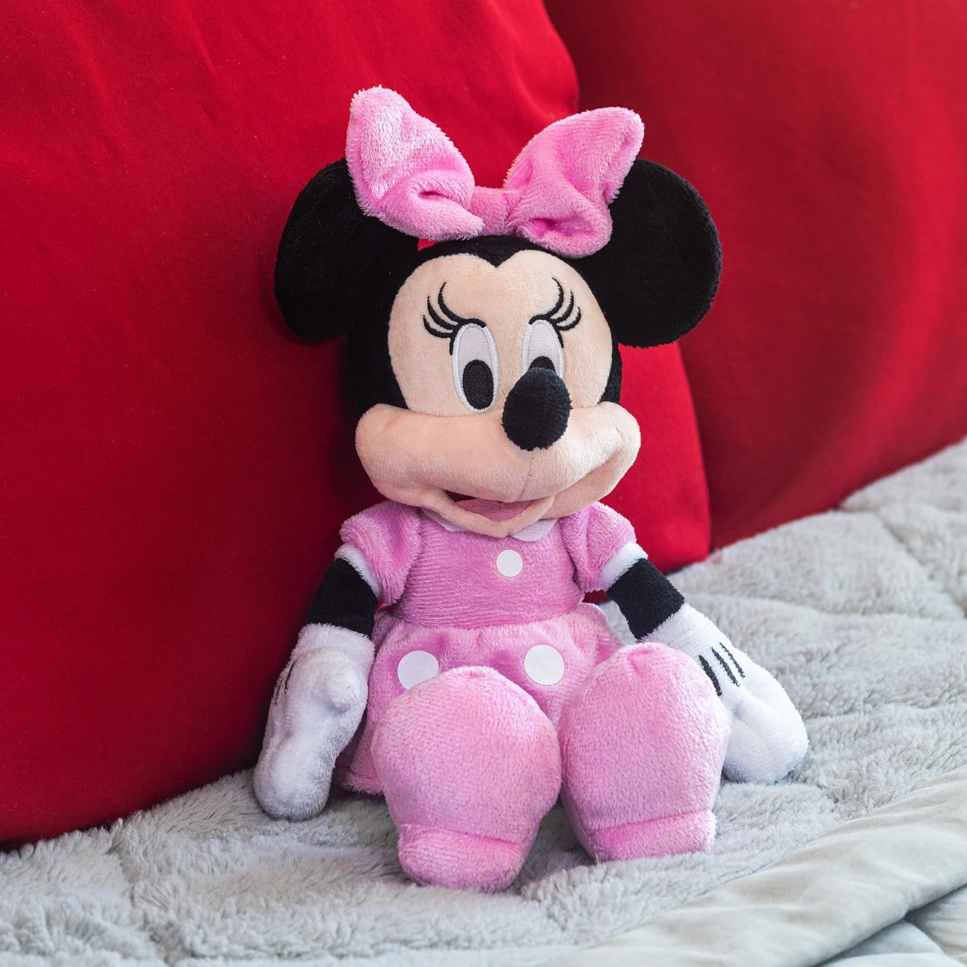 Disney Minnie Mouse Plush Doll 11" Pink Dress Stuffed Toy Girls