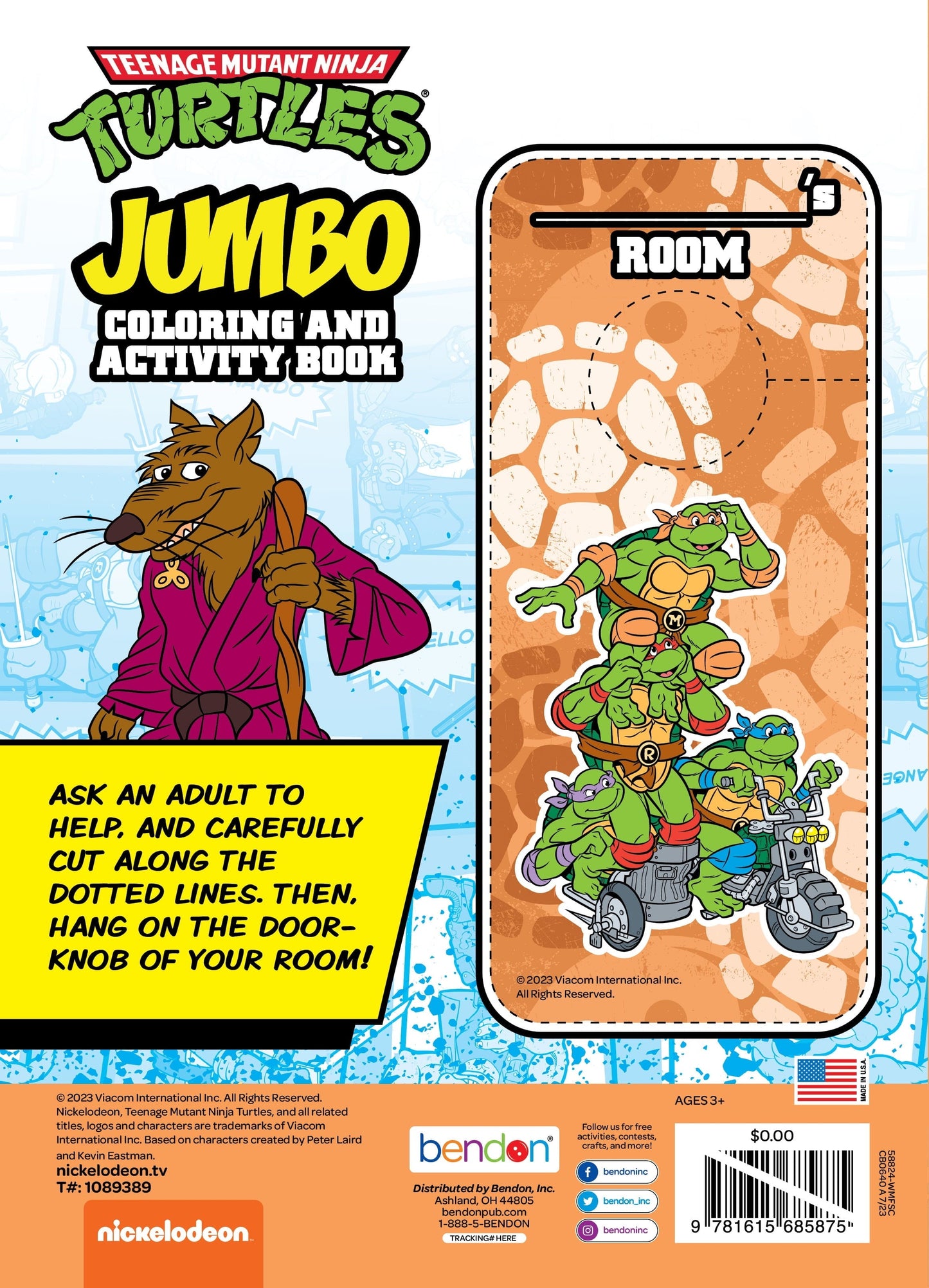 Teenage Mutant Ninja Turtles Jumbo Coloring Book, 64 Pages by Bendon ISBN: 09781690256243