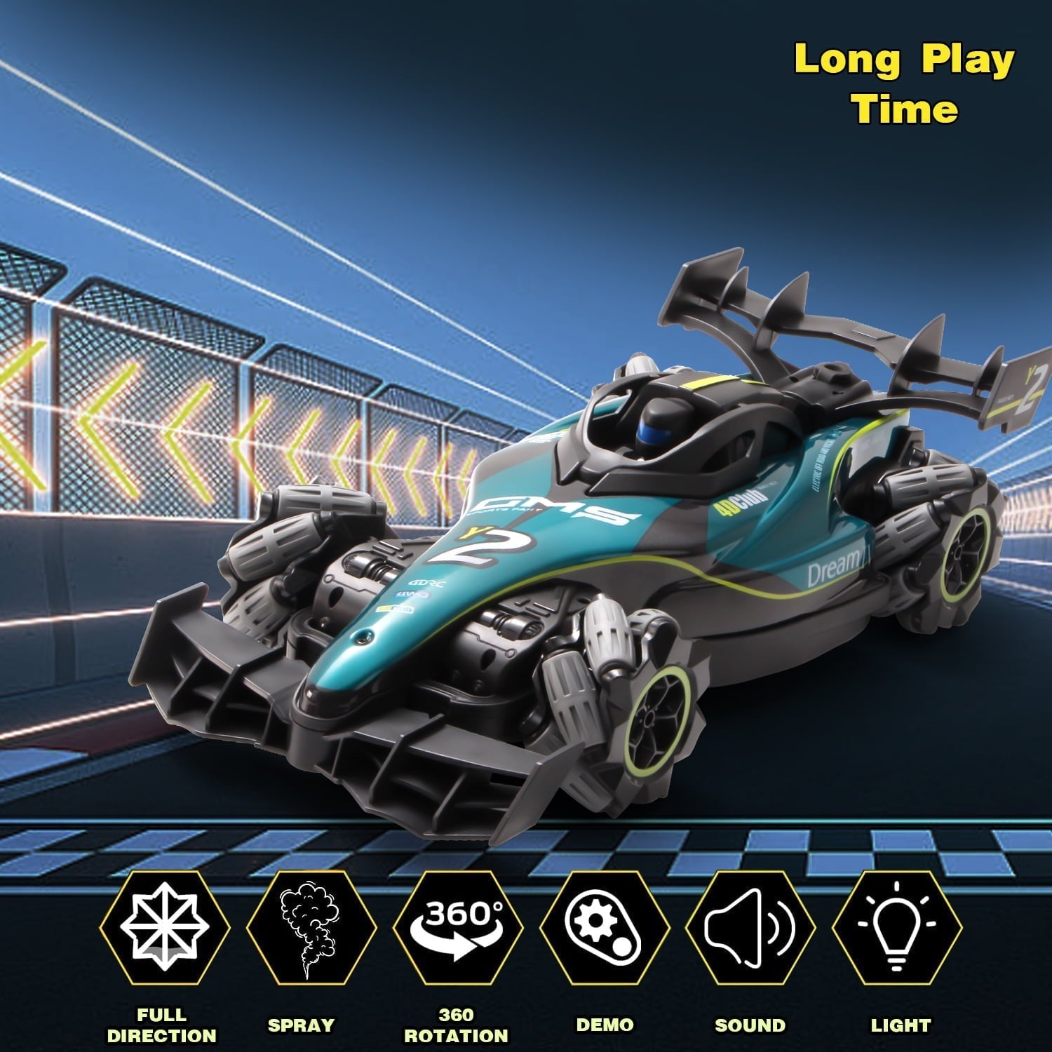4DRC RC Racing Car, 1:12 4WD Toy Cars Buggy 2.4Ghz High Speed Remote Control Car Drift Car, Sideways Driving, with Watch Control.for Boys & Gift for Kids Blue