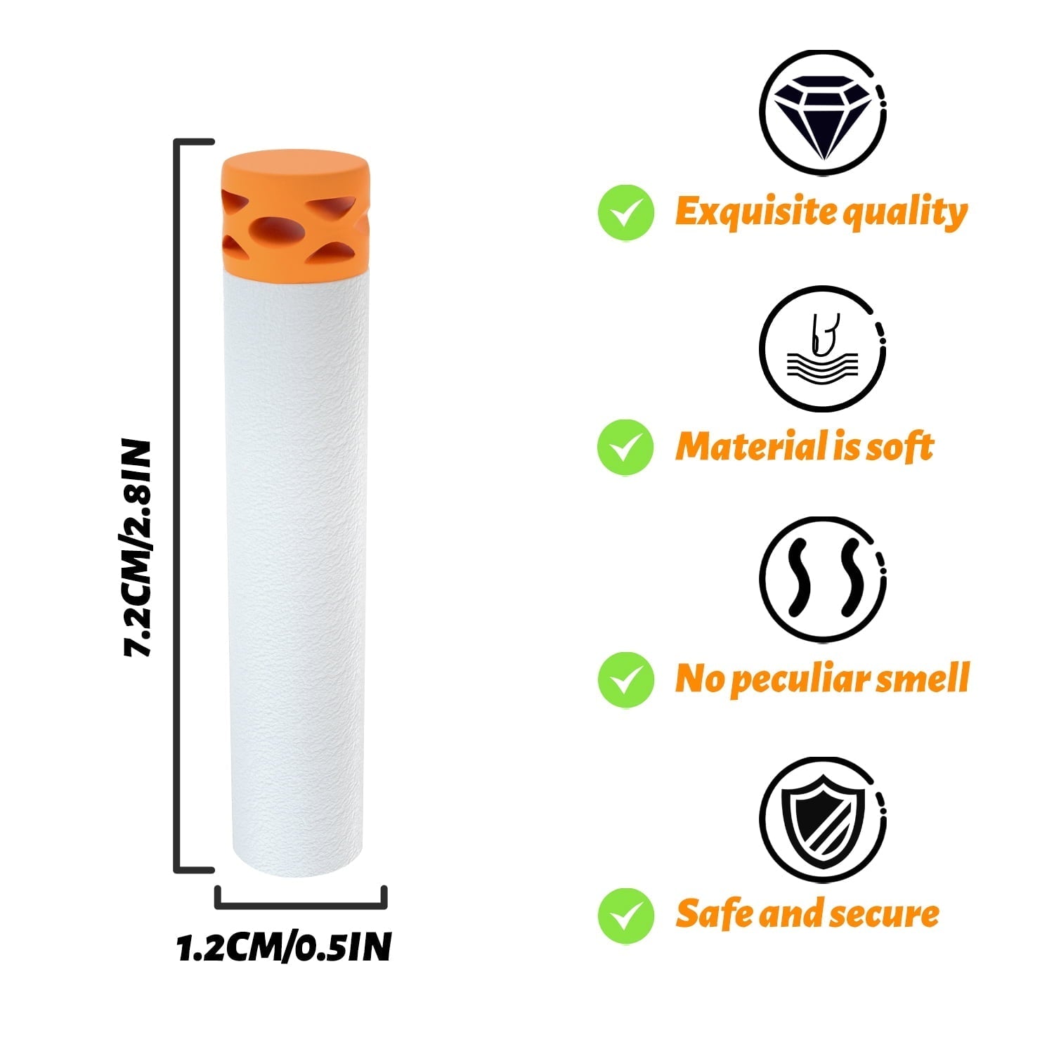EKIND 500 Pcs Waffles Darts Refill Pack Foam Bullet Compatible for NERF N-Strike Series Blaster (Glow at Dark, White)