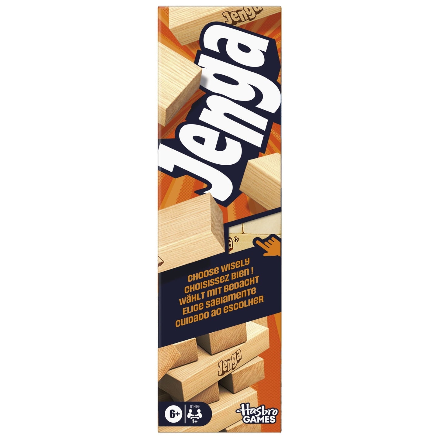 Official Hasbro Games Jenga Game with Digital Die, Wood Block Party Game, Family Games, Holiday Gifts for Kids, 6 and Up