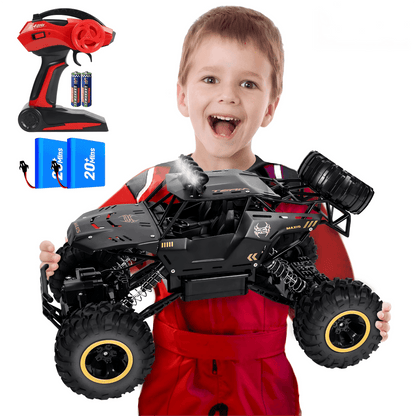 Tcovle 1:14 RC Cars, 40+ KM/H Fast RC Monster Truck Remote Control Car with Metal Drivetrain, 4WD All-Terrain, 2 Batteries, RC Toy Car Gift for Kids, Teens & Adults