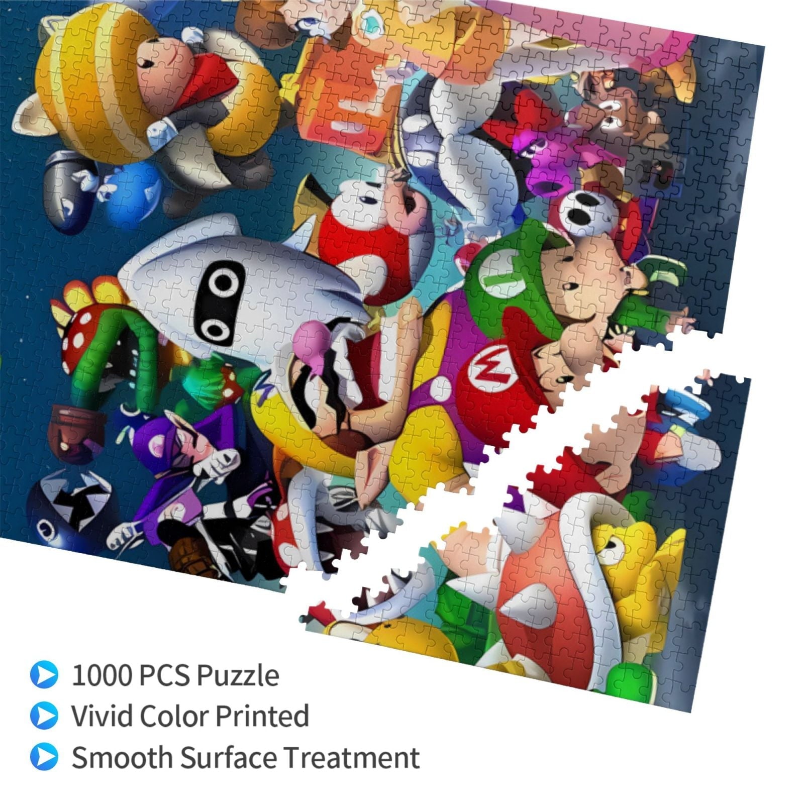 Lsque Mario Pattern Wooden Picture Puzzle ,1000 Piece Jigsaw Puzzle ,Family Fun Puzzle, Home Décor Puzzle, Gift Puzzle(Vertical style)