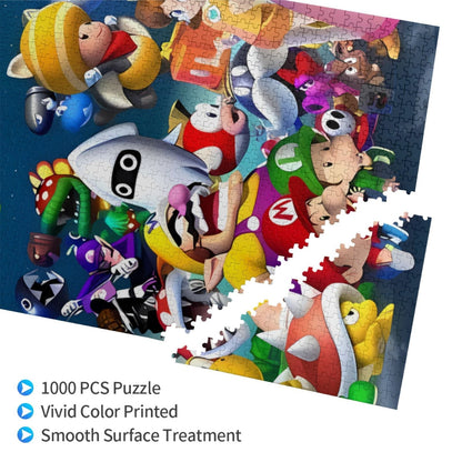 Lsque Mario Pattern Wooden Picture Puzzle ,1000 Piece Jigsaw Puzzle ,Family Fun Puzzle, Home Décor Puzzle, Gift Puzzle(Vertical style)