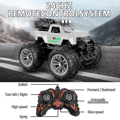 HNH Remote Control Car, 1:18 All Terrain RC Cars, 15Km/h with LedLight and Two Rechargeable Batteries, Off Road Racing Car Toys for Kids, Silver