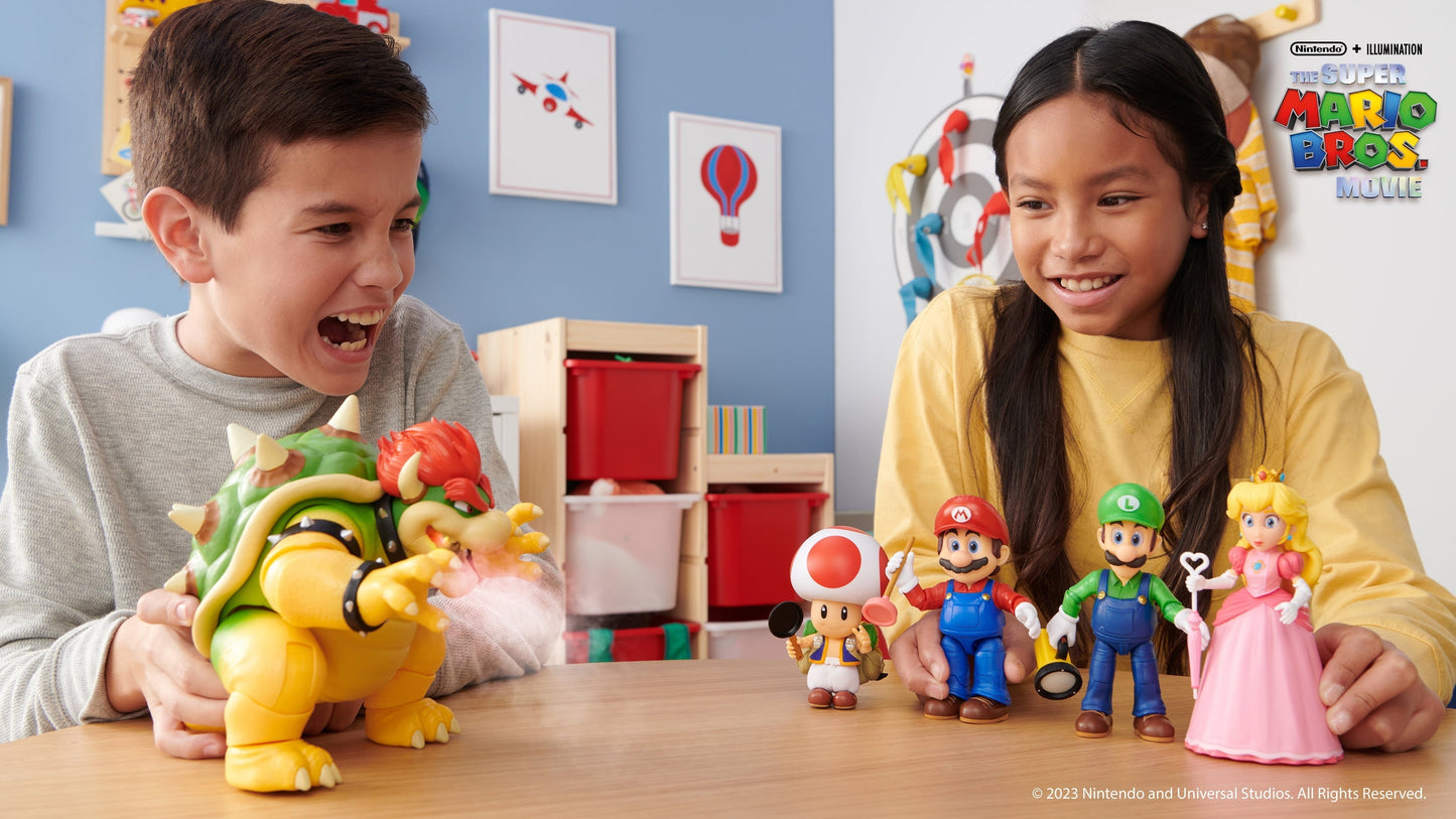 The Super Mario Bros. Movie 7 inch Feature Bowser Action Figure with Fire Breathing Effects