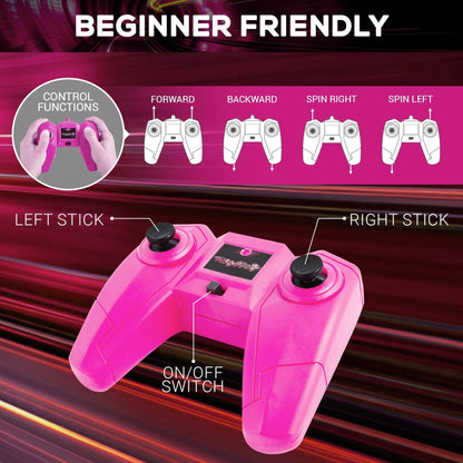 USA Toyz Tornado Extreme RC Car off-Road Rechargeable Toys Bright LEDs for Boys & Girls Age 6+ (Pink)