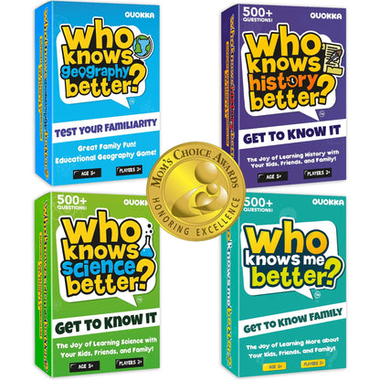 QUOKKA Card Board Game for Kids Ages 5+ and Adults - Who Knows Me Better - Get to Know Your Family
