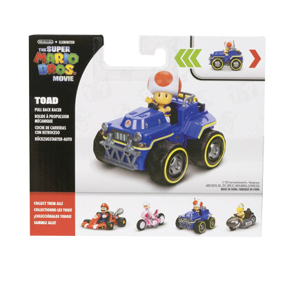 Super Mario Bros Movie Toad 2.5" Figure with Kart, Collectible, Multicolor, 3+ Years, 0.85 lb, 7x4x6 in