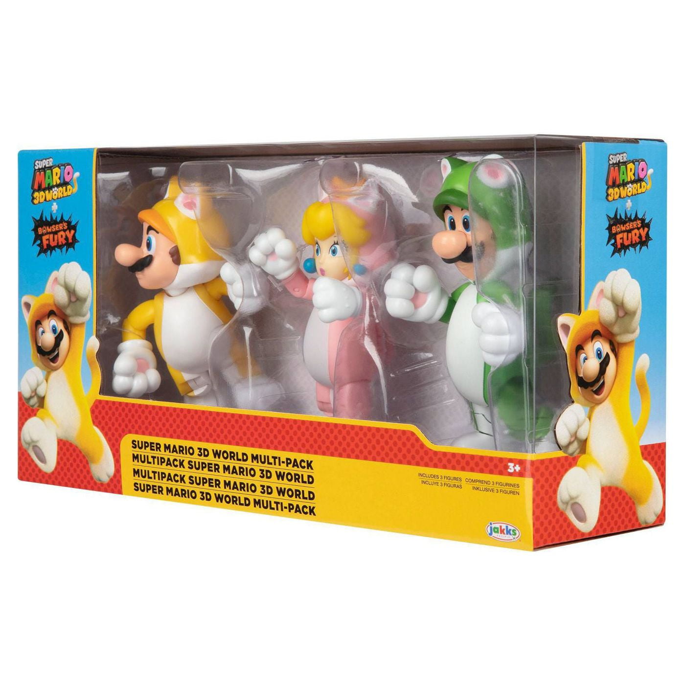 Super Mario 3D World Multi Pack Browsers Fury Toy Cat Mario Peach Luigi Figures