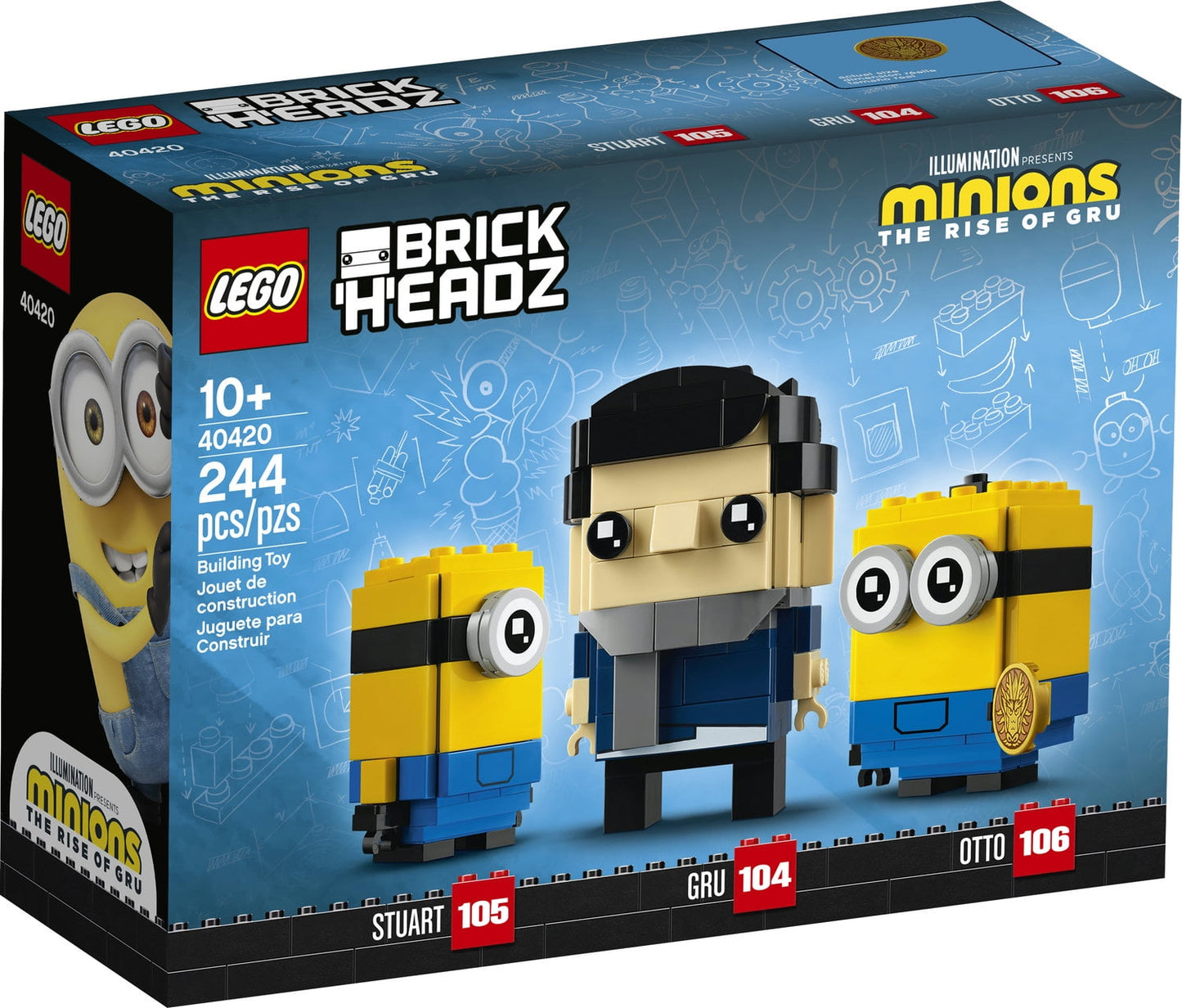Lego 40420 BrickHeadz Minions Gru, Stuart and Otto New with Sealed Box