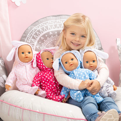 Anna First Words 15" Baby Doll in Bunny Pink & White Polka Dot Onesie