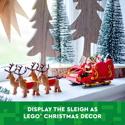 LEGO Santa's Sleigh - Building Toys for Kids, Boys & Girls, Ages 9+ - Indoor Christmas Decorations for Home W/ Santa Claus Figurine & Reindeer - Gifts for Boys & Girls - 40499
