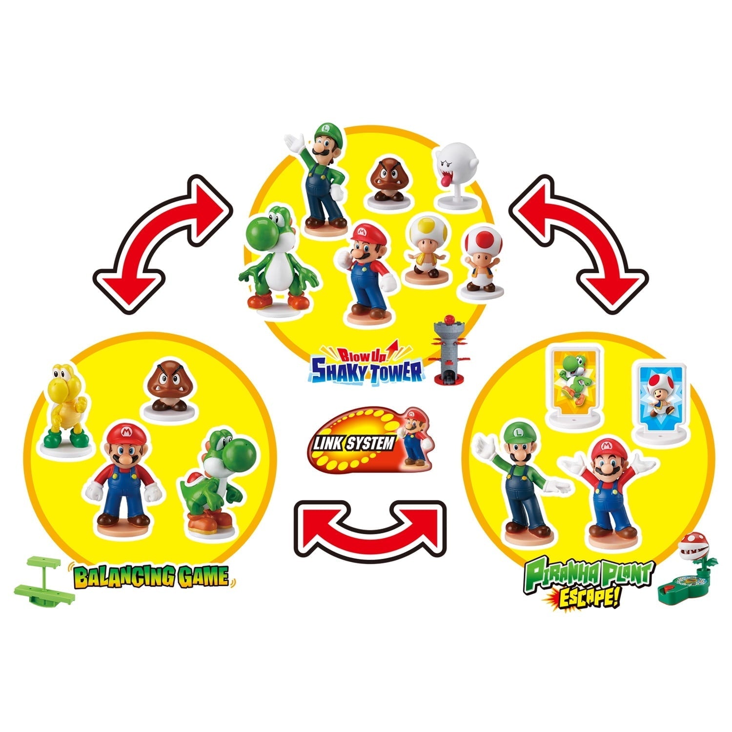 Epoch Games Super Mario Balancing Game - Castle Stage, Tabletop Skill Game with Collectible Super Mario Action Figures
