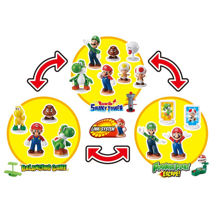 Epoch Games Super Mario Balancing Game - Castle Stage, Tabletop Skill Game with Collectible Super Mario Action Figures
