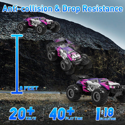 UUGEE Remote Control Car, RC Cars for Boys, 1:18 Scale High Speed off Road Monster Trucks with Lights, Christmas Birthday Gifts for 8-12 Kids