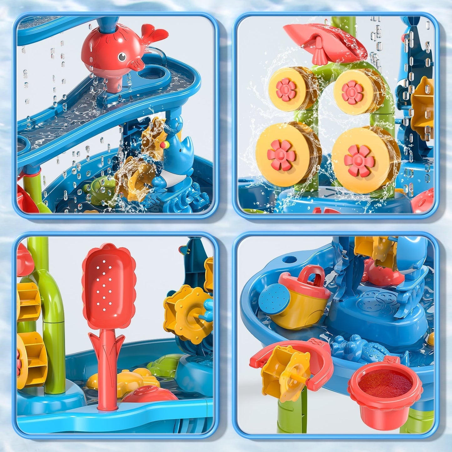 Dinosaur Planet Kids Sand Water Table for Toddlers, 3-Tier Sand and Water Play Table Toys for Toddlers Kids, Activity Sensory Tables Outside Beach Toys for Toddler Boys Girls Age 1-3 3-5Gift