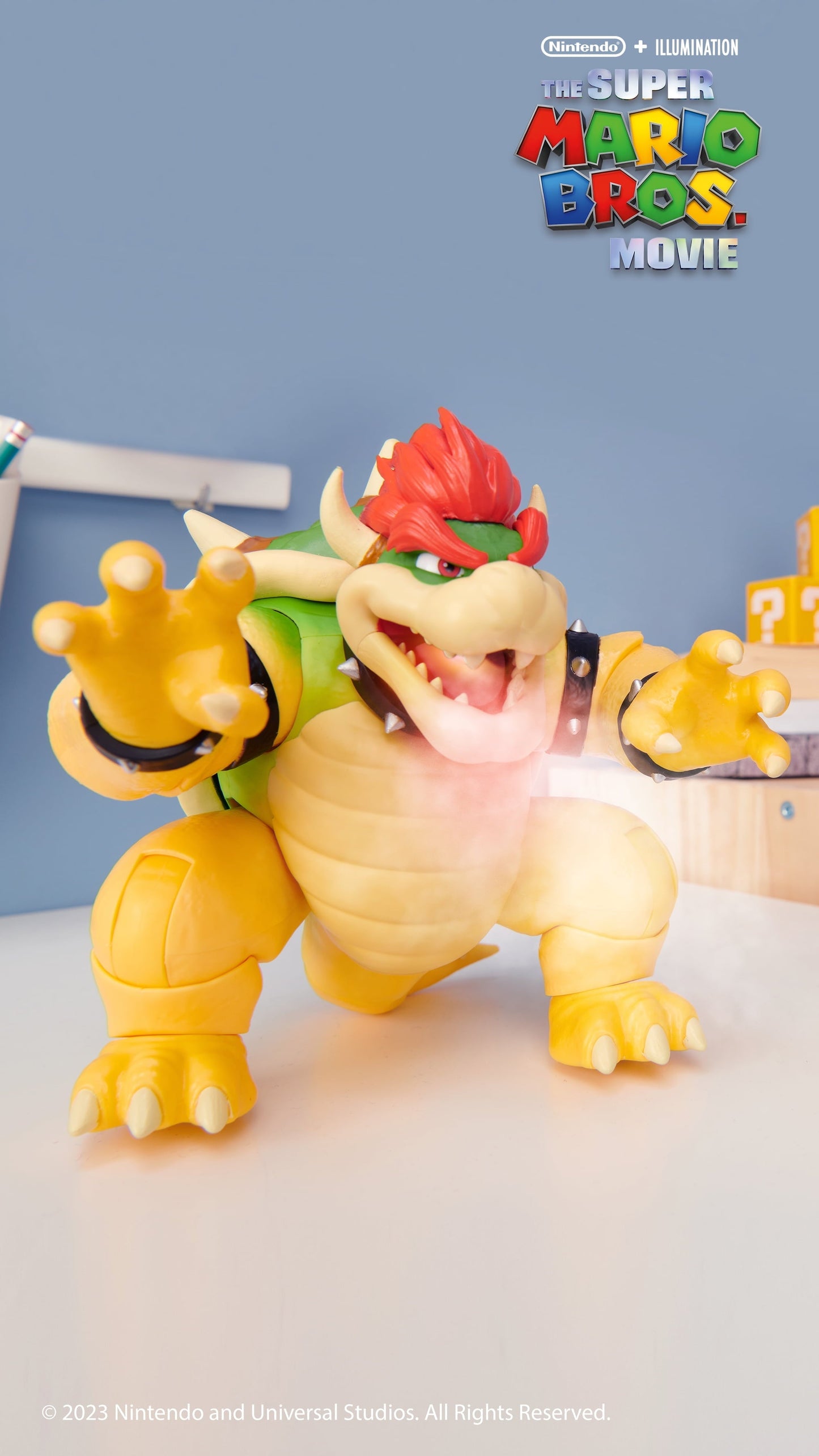 The Super Mario Bros. Movie 7 inch Feature Bowser Action Figure with Fire Breathing Effects