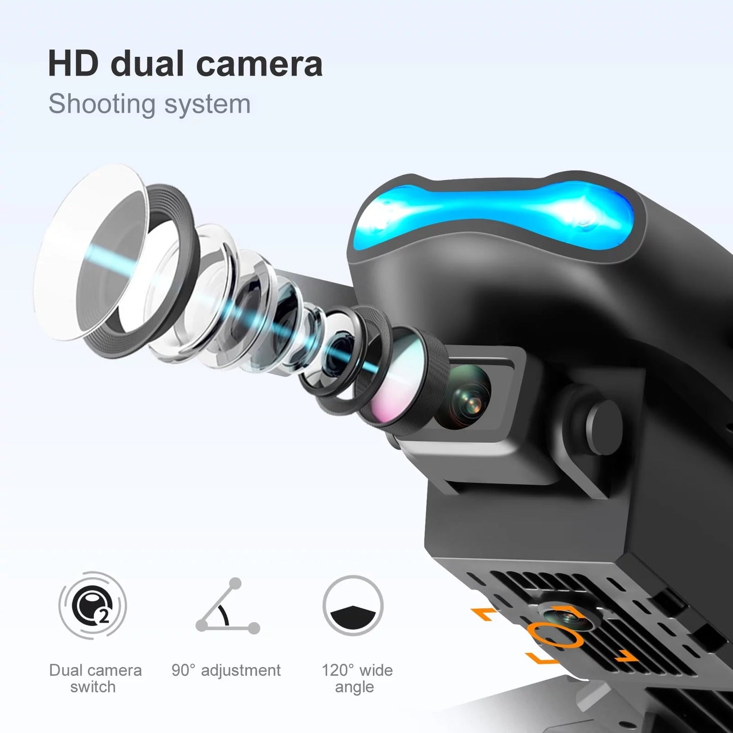 BEEPRINCESS Drone with 4K HD Dual Camera for Adults Kids, RC Quadcopter with 2 Modular 1800mAh Batteries for 30 Mins Long Flight