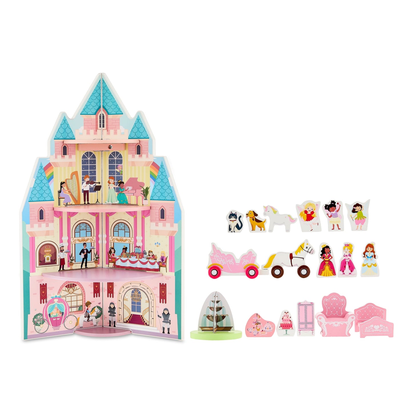 Spark Create Imagine Wooden Princess Castle Play Set for Ages Three Years and Older