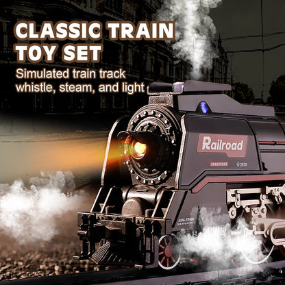 PayUSD Train Set Train Toys for Boys with Smokes Lights and Sound Toy Electric Train Set for Under Christmas Tree Toddler Model Trains for Kids Christmas Toys Gifts