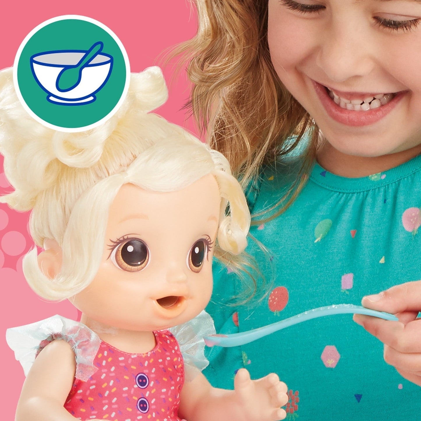 Baby Alive Magical Mixer Baby Doll Strawberry Shake, Blender, Drinks, Wets, Eats, Blonde Hair Toy