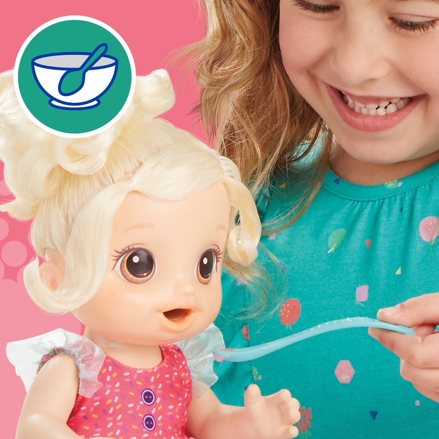 Baby Alive Magical Mixer Baby Doll Strawberry Shake, Blender, Drinks, Wets, Eats, Blonde Hair Toy