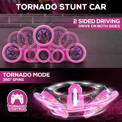USA Toyz Tornado Extreme RC Car off-Road Rechargeable Toys Bright LEDs for Boys & Girls Age 6+ (Pink)