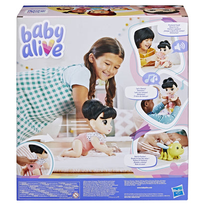 Baby Alive Crawl 'n Play Katie Kat Doll, Black Hair, Electronic Kids Toys for Girls & Boys 3+