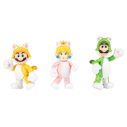 Super Mario 3D World Multi Pack Browsers Fury Toy Cat Mario Peach Luigi Figures